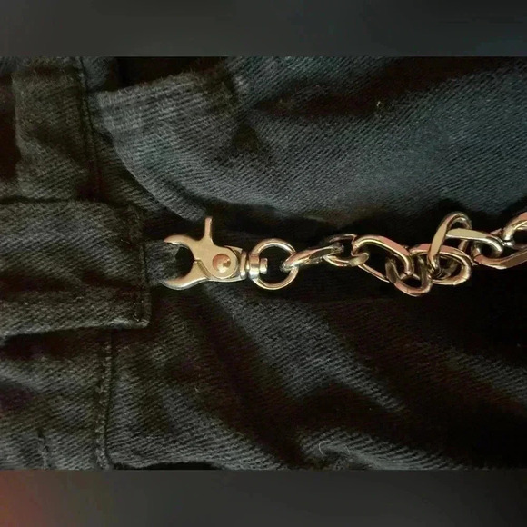 BBJ Women’s Junior’s Size 5 Black Chained Joggers - Picture 2 of 6